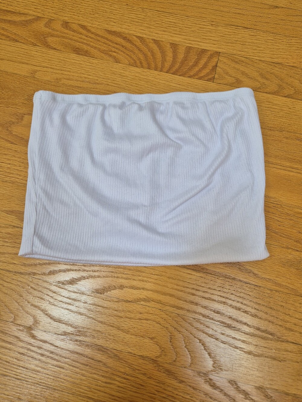 Mixmatchy Ribbed Strapless Tube Top White Size Medium